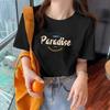 Summer Round Neck Letter Printed Couple's Top Fashionable Casual Short Sleeved Men's and Women's Universal Pure Cotton T-shirt