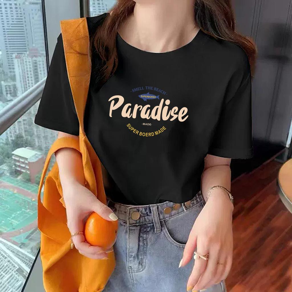 Summer Round Neck Letter Printed Couple's Top Fashionable Casual Short Sleeved Men's and Women's Universal Pure Cotton T-shirt