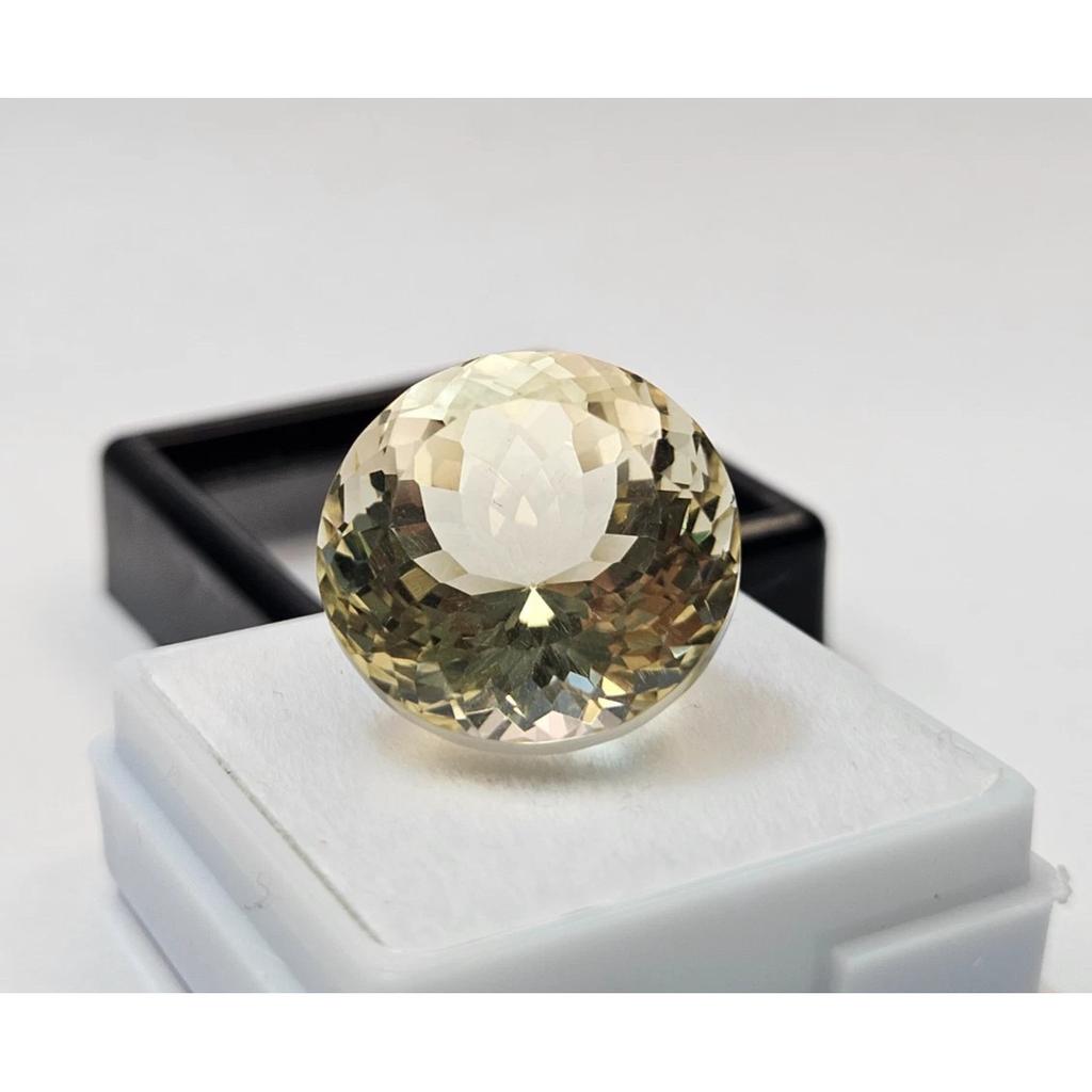19+ Ct Light Yellow Sapphire Round Cut Beautiful Loose Gemstone