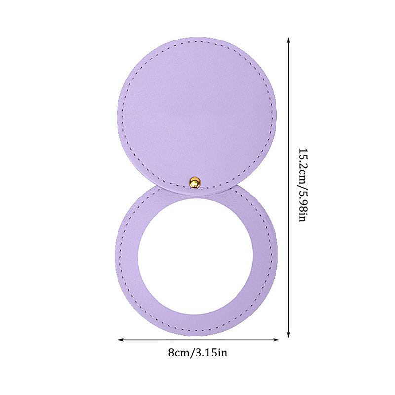 

Компактные зеркала, небьющееся зеркало из нержавеющей стали с чехлом из искусственной кожи, мини-портативное зеркало для макияжа, карман для сумочки и путешествий фиолетовый