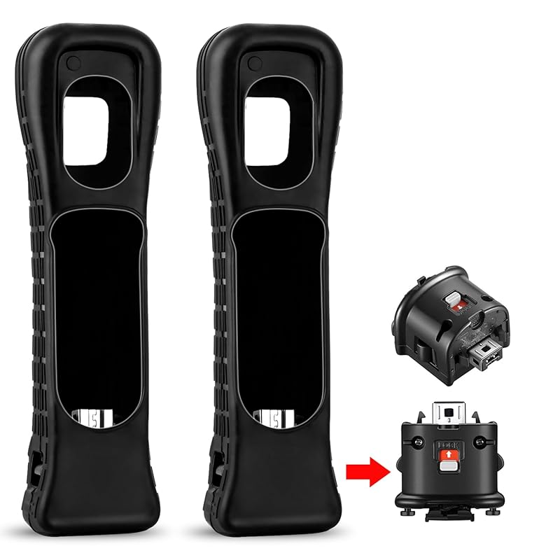 2 адаптера Motion Plus и 2 силиконовых чехла для контроллера Nintendo Wii Remote, датчик-акселератор Motion Plus Replacement для Wii Motion Plus