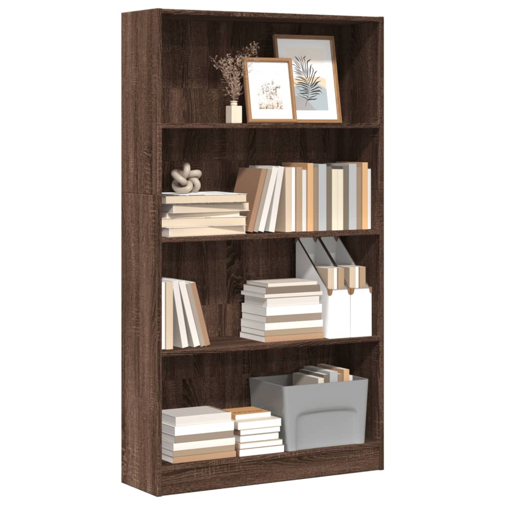 Bookshelf Brown Oak Effect 80 x 24 x 143 cm Engineered Wood
