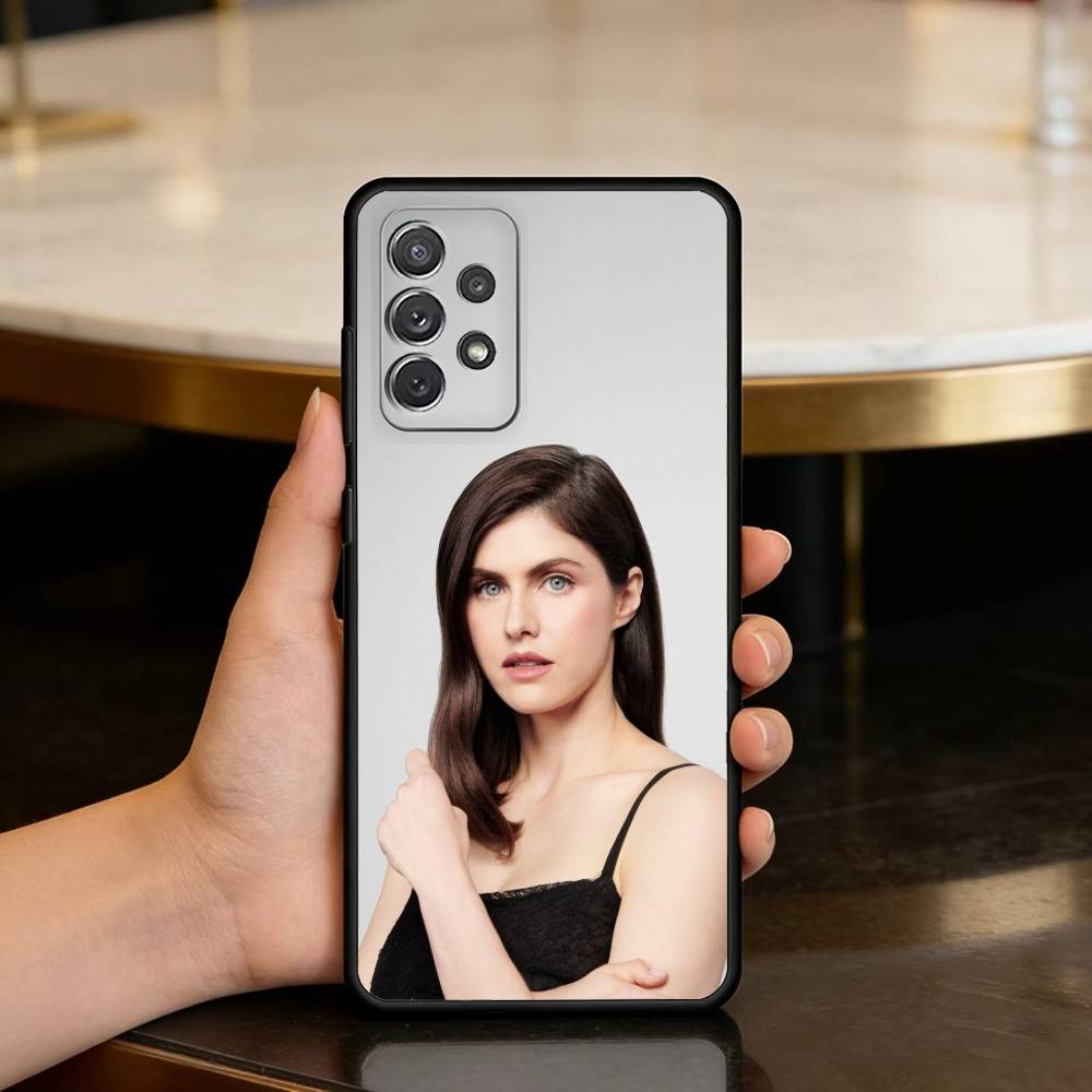 

A-Alexandra D-Daddario Soft Silicone Black Cover Phone Case For Samsung Galaxy A73,A72,A71,A70,A53,A52,A51 Samsung a41