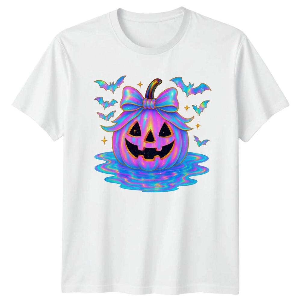 Unisexs TShirt Iridescent Pumpkin Halloween Halloween Gift For Her S