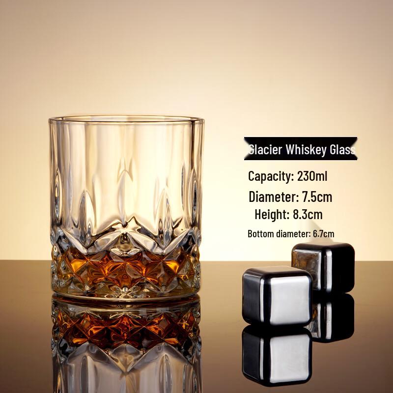 Винтажный стакан для виски Shangqi из боросиликатного стекла с резьбой  Ледниковый