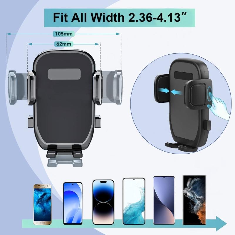 Long Arm Phone Mount Adapter Car Cup Holder Expander Rotating Cup Expander Fit 2.36-4.13in Width Phone and Most Bottles