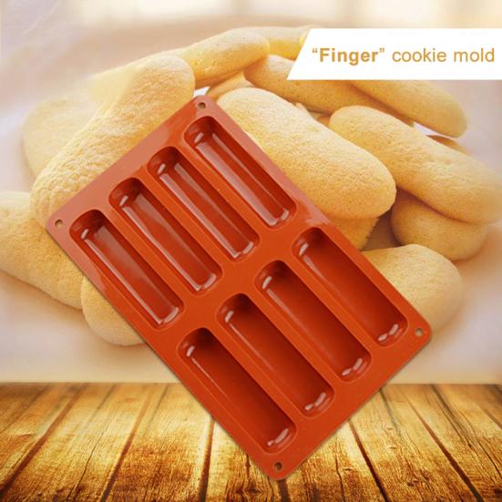 Baking Mold Classic Collection Shapes Non Sticky 8 Forms Silicone Eclair Cake Baking Mold for DIY Mousse