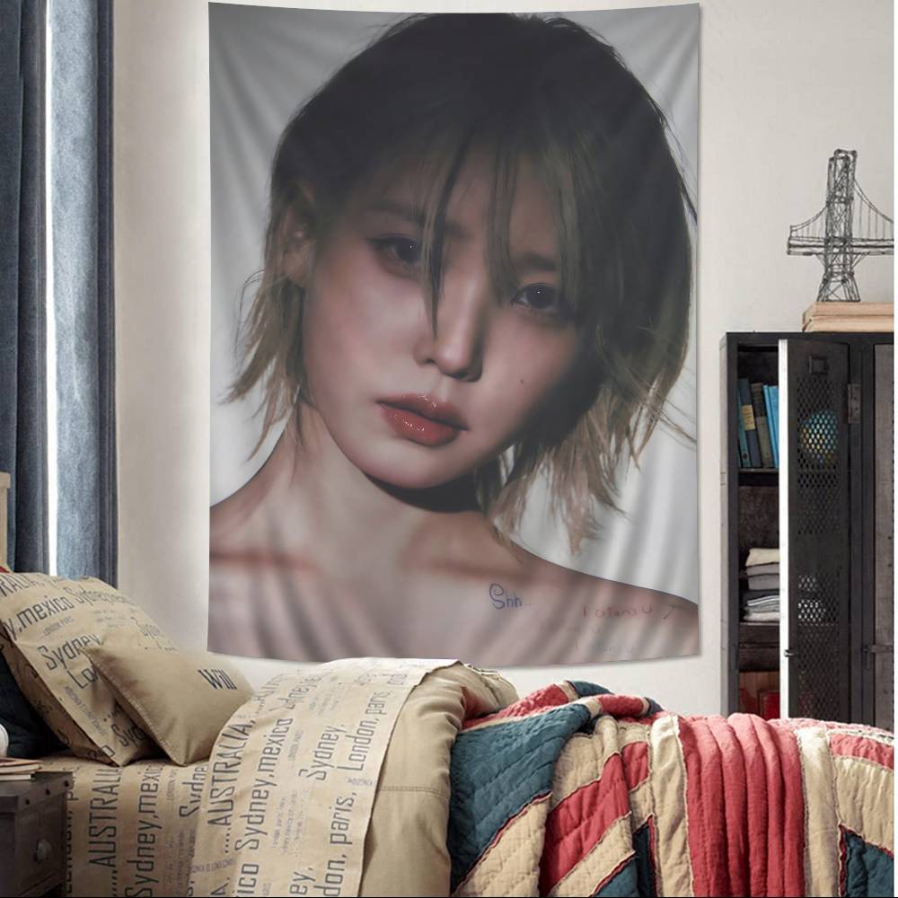 Classic Famous Kpop Singer IU Hanging Bohemian Tapestry Japanese Wall Tapestry Anime Kawaii Room Decor