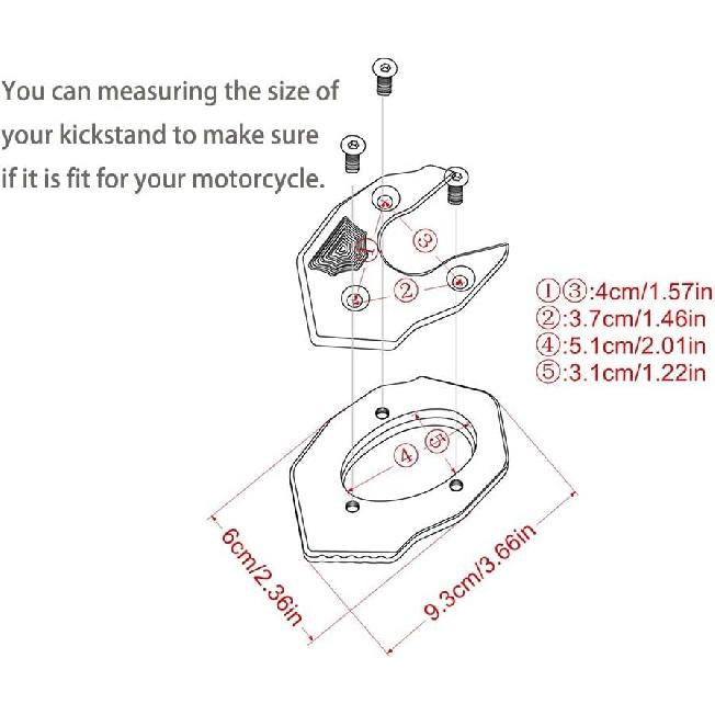 Motorcycle Kickstand Extender Foot Side Stand Extension Pad Support Plate For Kawasaki Z650 Z900 Z1000 Z1000SX ER-6N ZX6R ZX10R