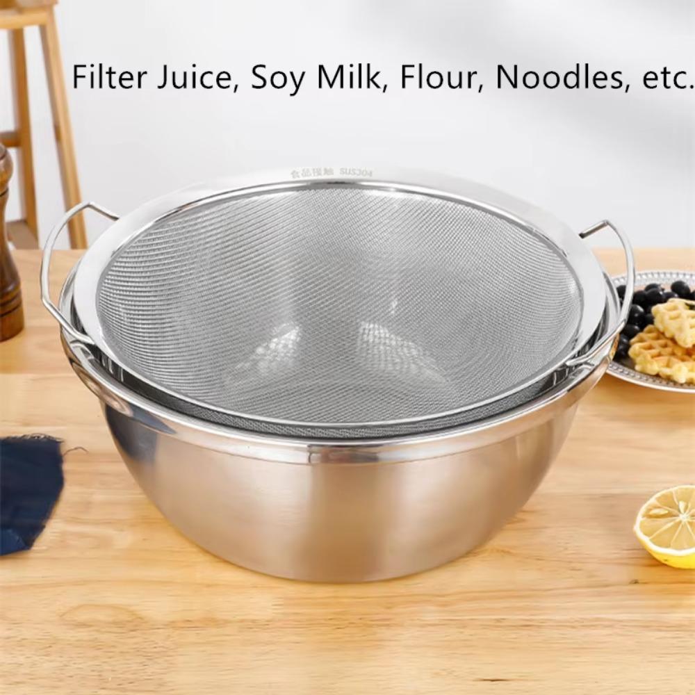 Large Strainer Basket Fine Mesh Food Filter Drainer New Juice Rice Flour Sieve Cooking Utensil