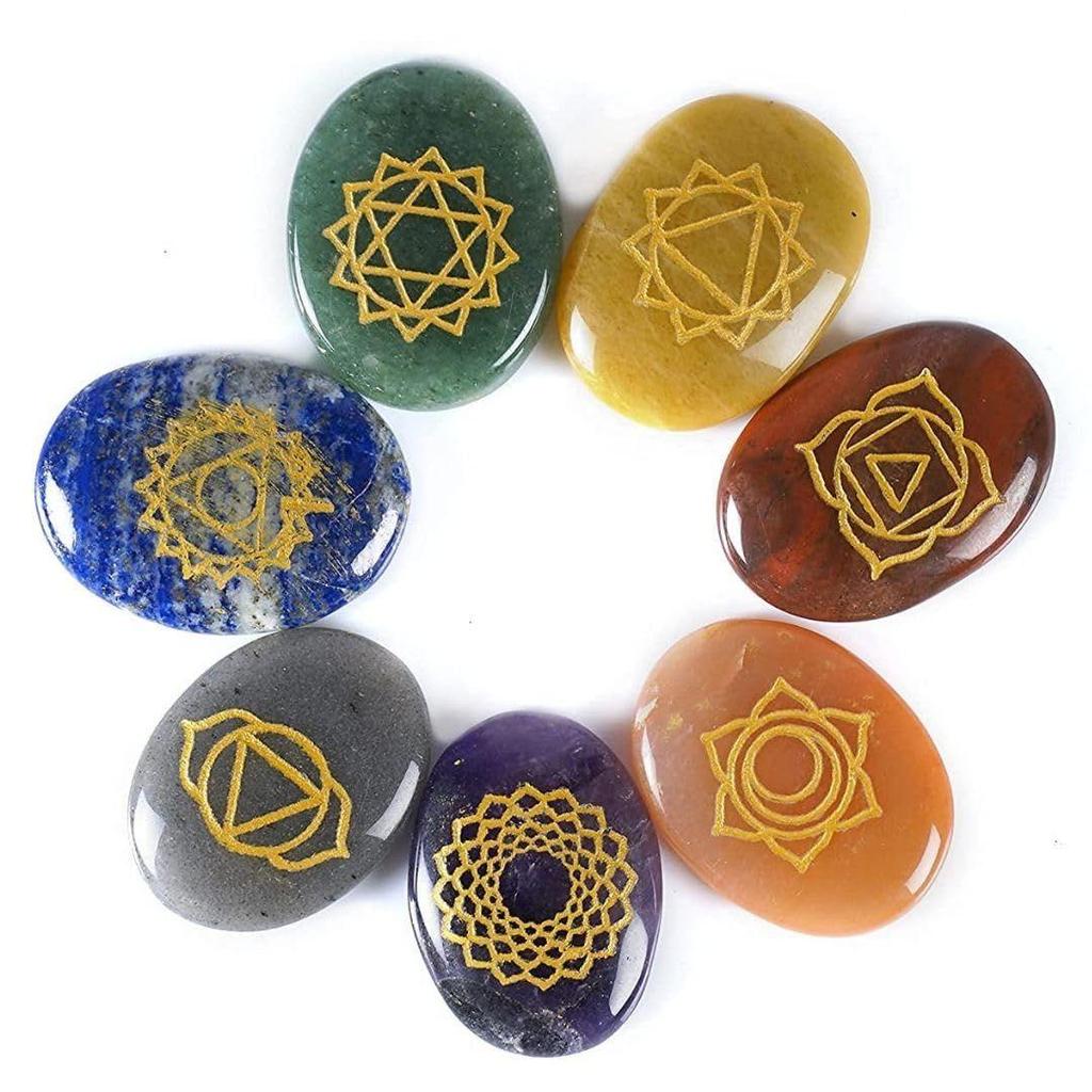 7 Chakra Zibu Coin for Money Success Good Health Symbols Crystal Coin Money