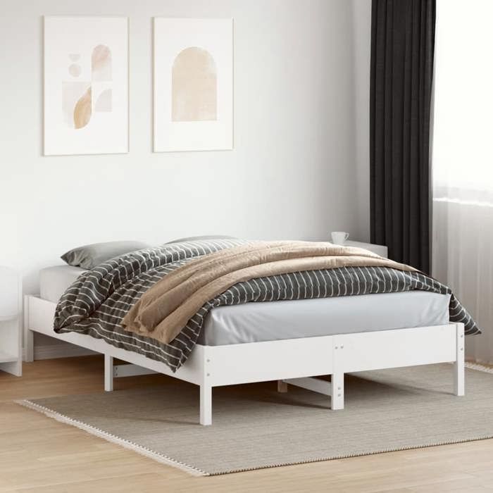 VidaXL Bed Frames, Slat Base On Legs, Indoor Double Bed, Adult Bed, Bedroom Furniture, Modern, 842703