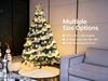 Foldable Artificial Christmas Tree Set, White Silver Decorations with LED Lights, 1.2m-1.8m Indoor Xmas Home Ornament