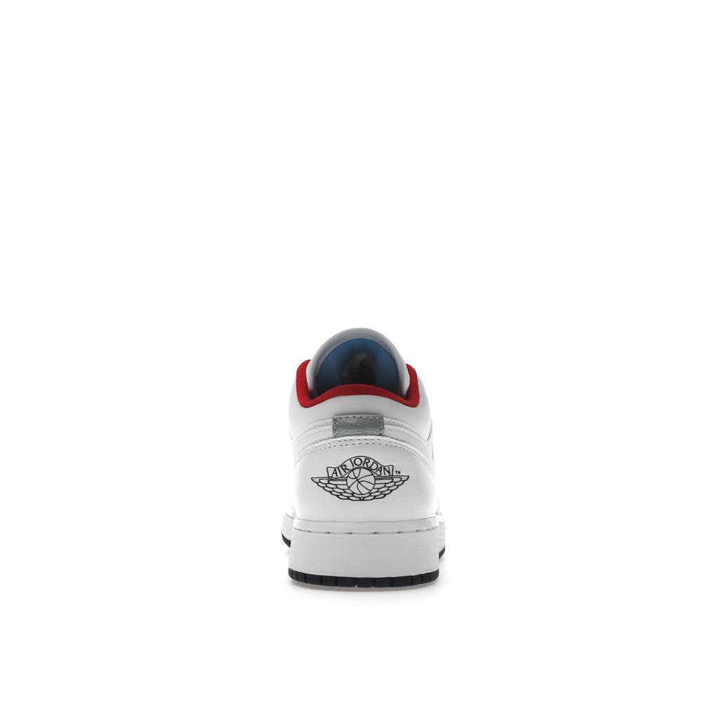 Air Jordan 1 Low GS White Gym Red Kids Sneakers University-Blue Black 553560-164