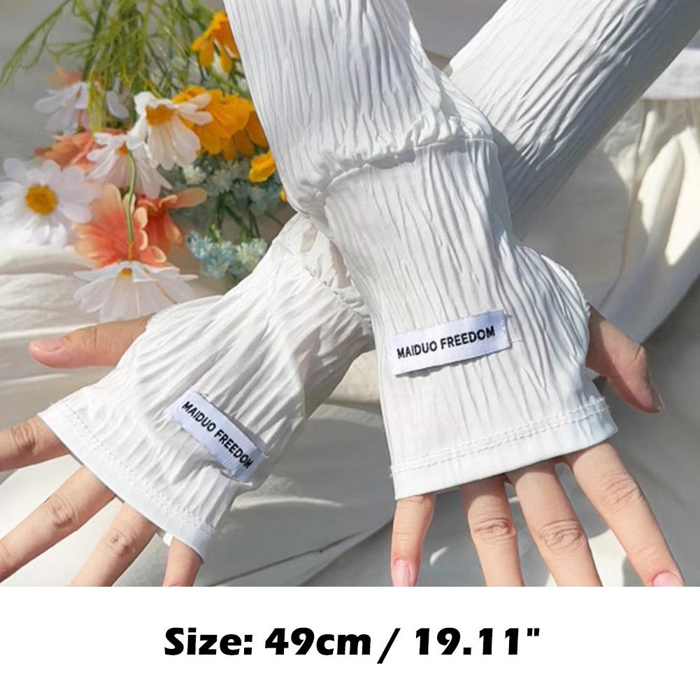 Fashionable Loose Thin Ice Silk Long Sleeves For Women Summer Sleeve Girls Sunscreen Protector M2C9