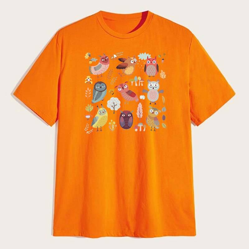 Cartoon Owls Set Patches For Clothing Transfers Leaves Eco-Friendly Diy T-Shirt Stripe Clothing Stickers Washable Badges Sticker