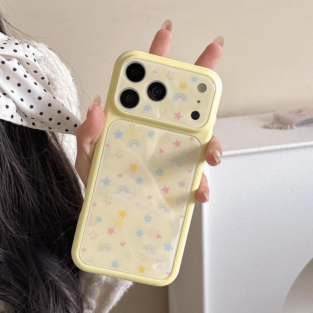 Apple iPhone 16/17 ProMax Yellow Stars & Moon Anti-Fall Case