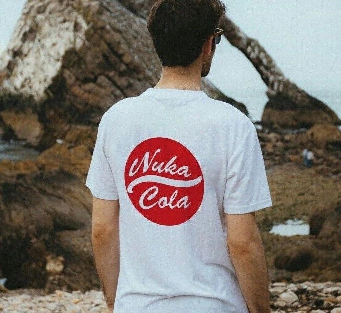 Unisex T-Shirt- Nuka Cola - Shelter Vault Tech Rocket Apocalypse Gaming Drink L