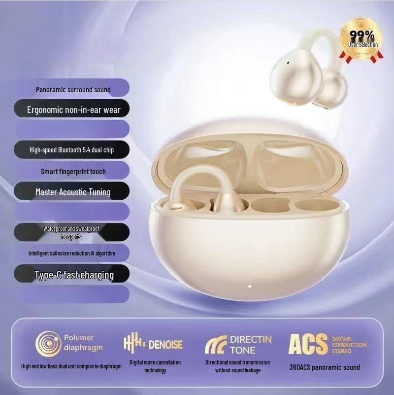 

2024 Самые продаваемые Bluetooth TWS наушники-клипсы: Беспроводные внутриканальные наушники с 5.4 супер-ядерным гальваническим дизайном.