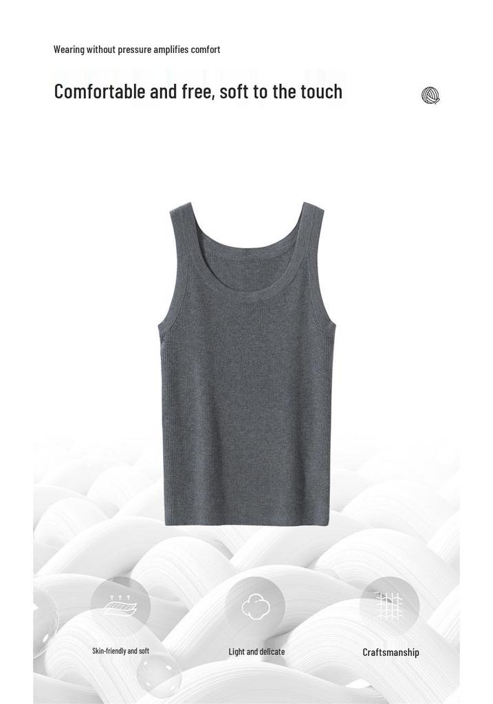 Women's Lightweight Cashmere U-Neck Spaghetti Strap Tank Top - Early Autumn Style