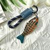 Key Ring with Braided Rope Multi-jointed Fishing Lure Keychain, Artificial Swimbait Rope, Lanyard Chain Vintage Fish Keychain Pendant Charm, Gift