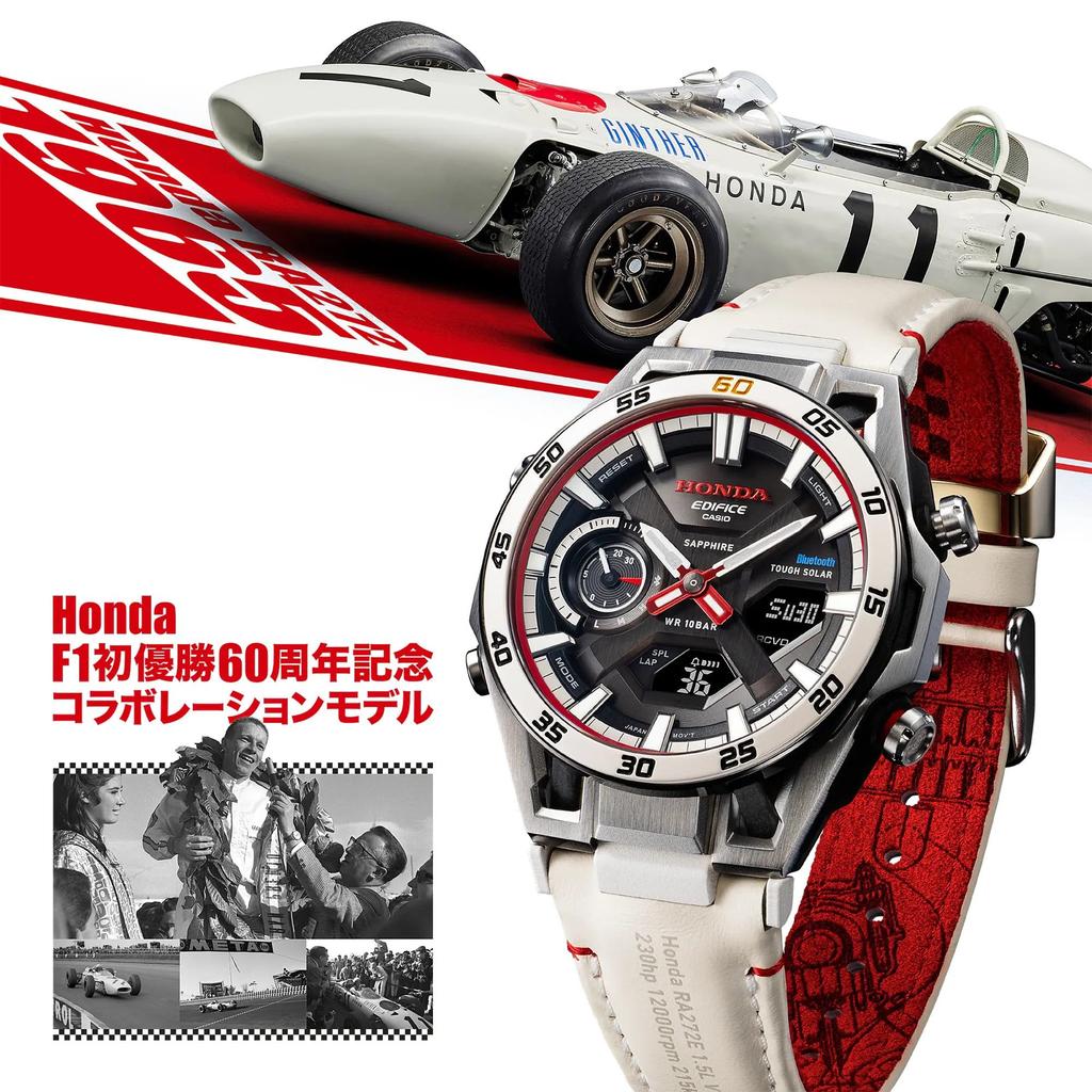 EDIFICE Watch Honda F1 First Victory 60th Anniversary Collaboration Model Tough Sapphire Glass White Watch [Casio] - - Bluetooth, Solar, -