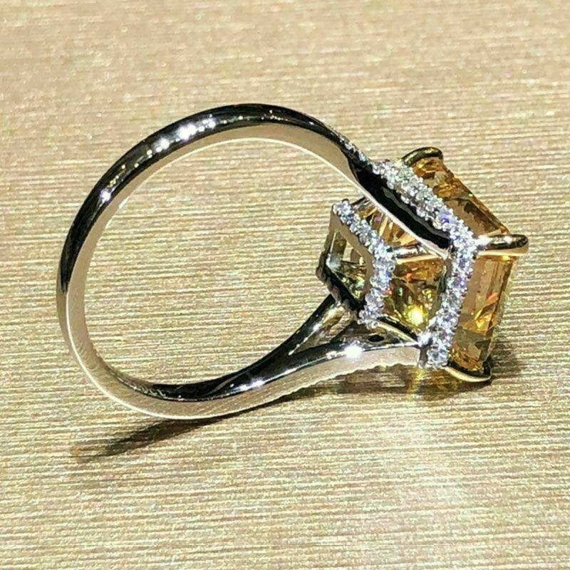 Best-selling Hand Accessory Rings, Luxurious Four-pronged Square Diamond Zircon Rings for Women, Valentine's Day Gift Accessory