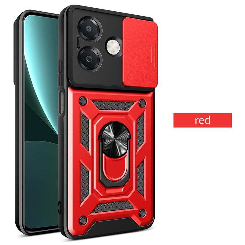 For Realme GT7 Pro/ GT7 Case–Slide Camera Cover+Ring Stand+Magnetic Attraction, Military Grade Shockproof Armor Back Cover, Drop Protectio