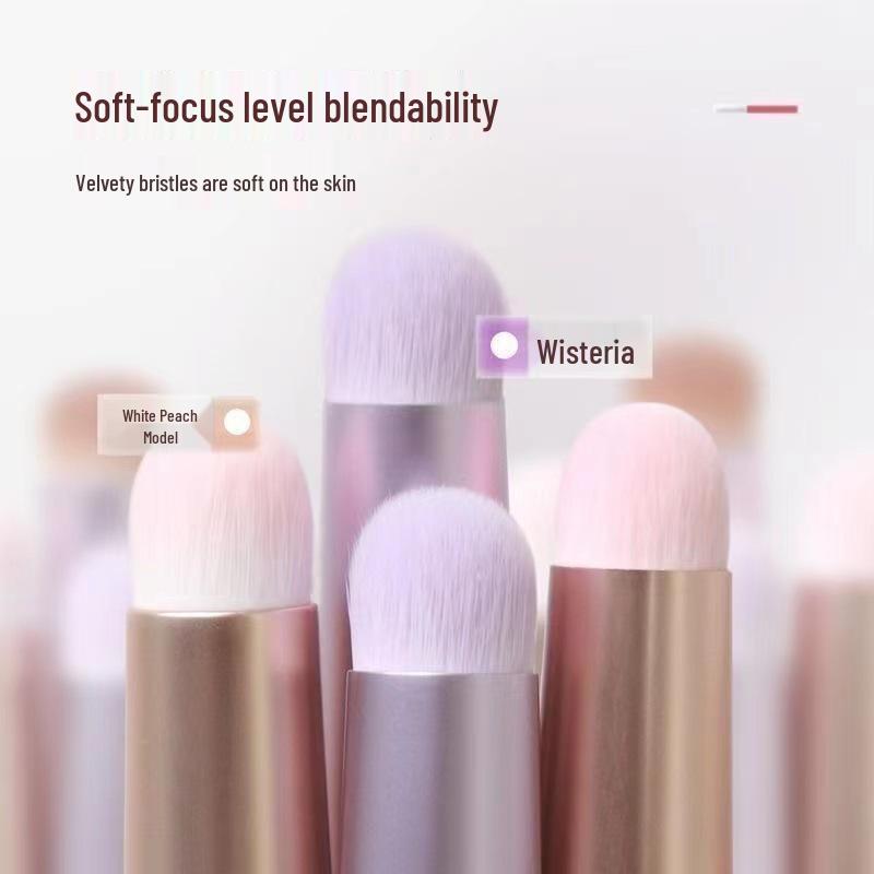 Compact Lip Brush - Small Round Head with Cap for Lipstick, Blending, and Concealer. Ideal for Professional Makeup.