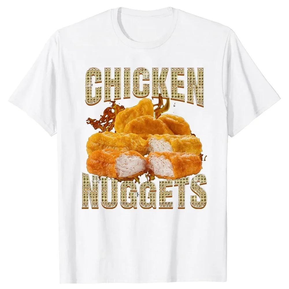 

Humor Funny Chicken Nugget Meme Printed TShirts Women Joke Food Euro Round Neck Daily Casual Women Tshirt Kawaii Clothes S