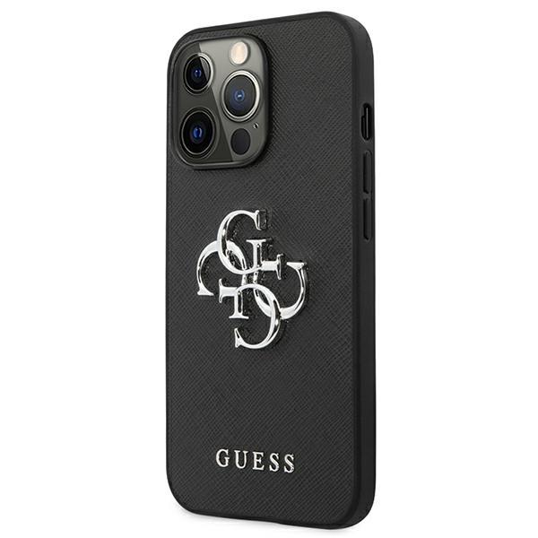 Guess Guhcp13Lsa4Gsbk Iphone 13 Pro/13 6,1 Czarny/Black Hardcase Saffiano 4G Metal Logo