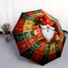 1 st Automatiskt Fällbart Paraply - Tecknat Mönster, Bärbar & Vikbar Design med 8 Ribbor, Jul- Födelsedagspresenter