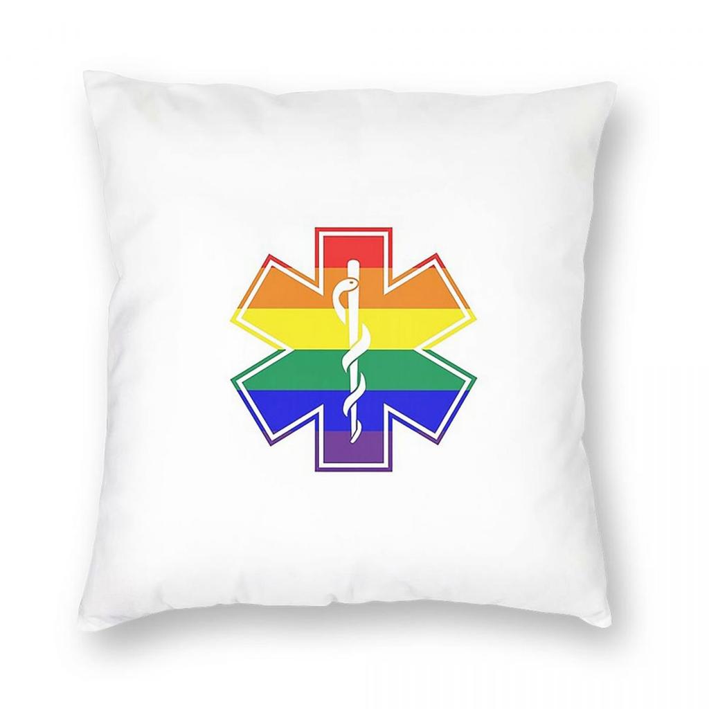 Emt Star Of Life  Square Pillowcase Pillow Cover Cushion Throw Pillow for Home Sofa Living Room