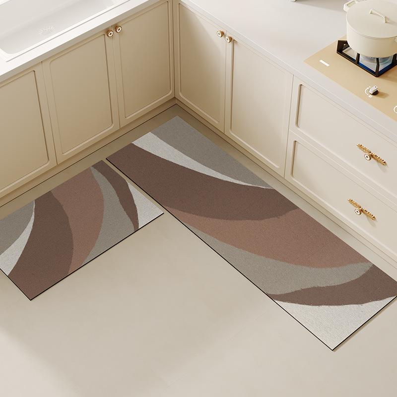 Wabi-Sabi Quadratische Küchenbodenmatten: Saugfähige, rutschfeste, weiche, verschleißfeste und pflegeleichte Kieselalgen-Schlammmatten