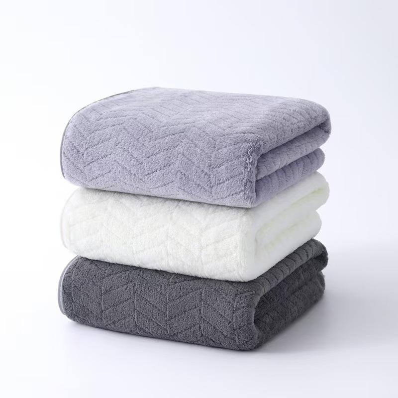 Coral Fleece Quick-Dry Bath and Beach Towel Set