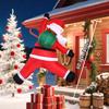 1.8m Luminous Santa Claus Climbing Wall with Gift Bag - Christmas Inflatable Hanging Decoration.