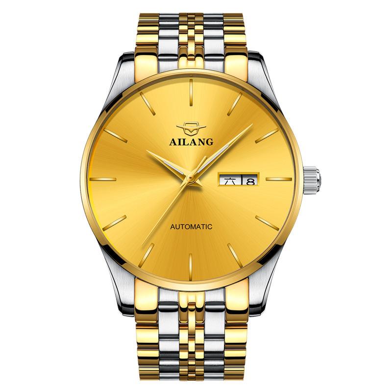 

AILANG мужские механические часы полностью автоматические ультратонкие модные трендовые мужские часы двусторонний календарь ночник водостойкий