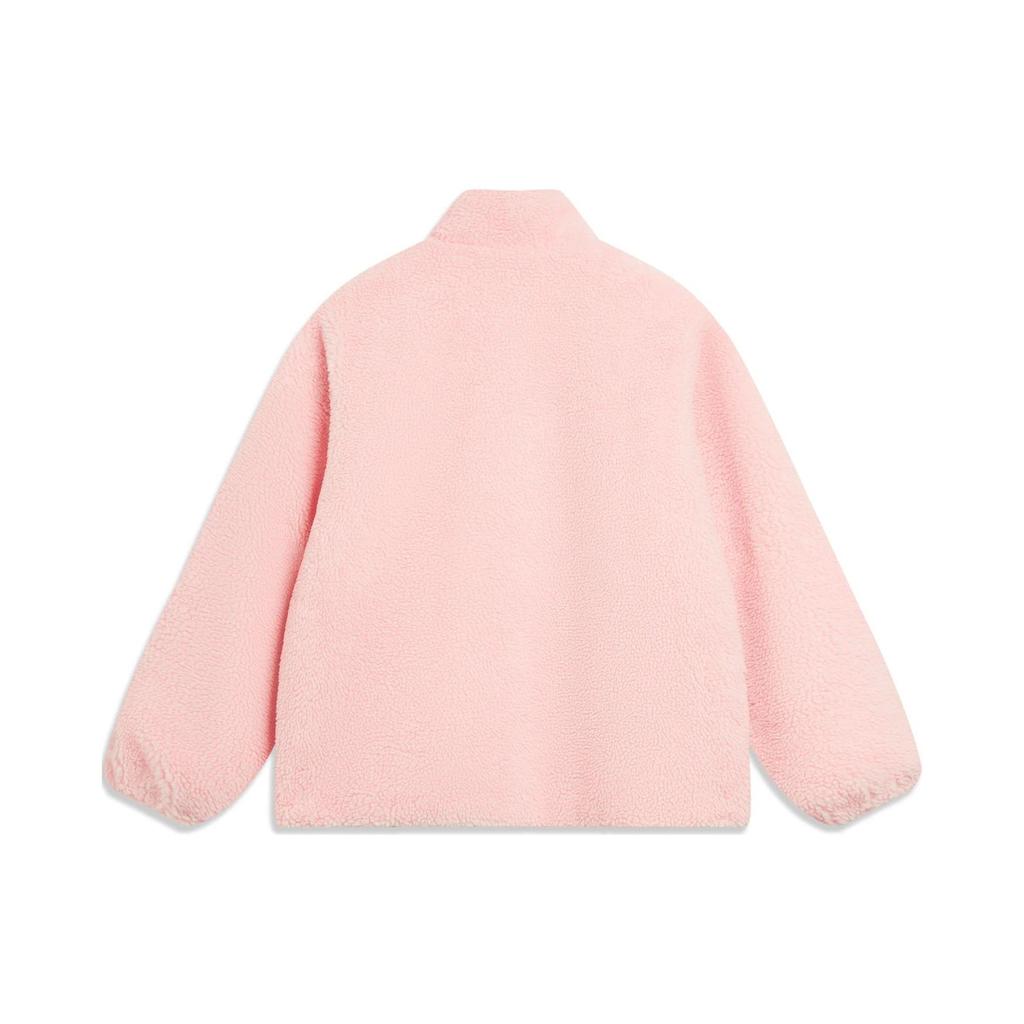 Li Ning Sports Lifestyle Series Color Block Warm Loose Short Lamb Fleece Jacket Unisex Jacket Light-Water-Pink AFDT947-4