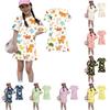 Girls Animal Print Dress Kids Loose Fit Short Sleeve Round Neck Lightweight Casual Dress for Children Summer Wear