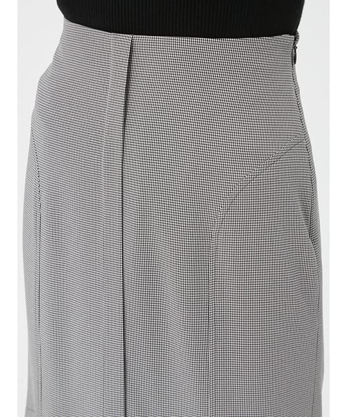 FRAY I.D. Women's Ruffle Hem Combi Mermaid Skirt FWFS225021 CHECK 1