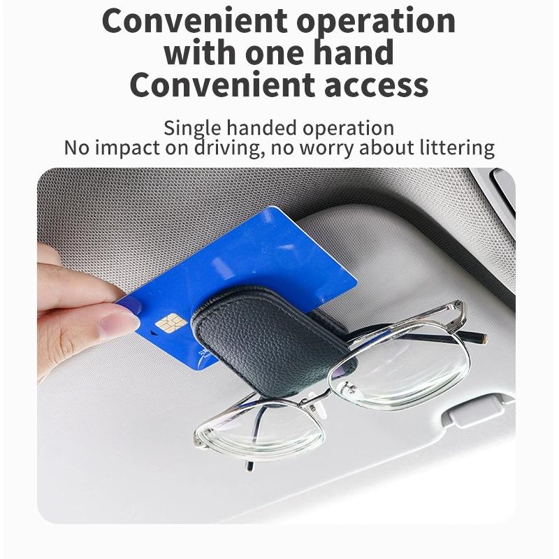 Universal Car Sunglasses Holder Magnetic Eyeglass Hanger Clip Magnetic Leather Eyeglass Hanger Clip Car Accessories