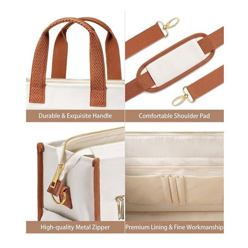 New Canvas Hand-held Briefcase For Women's Business Commuting Bag Single Shoulder Crossbody Tote Bag
