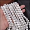 Natural Fresh Water Shell Simulated Pearl Beads for Jewelry Making, DIY Bracelet, Necklace Strand, 6mm, 8mm, 10mm, Wholesale