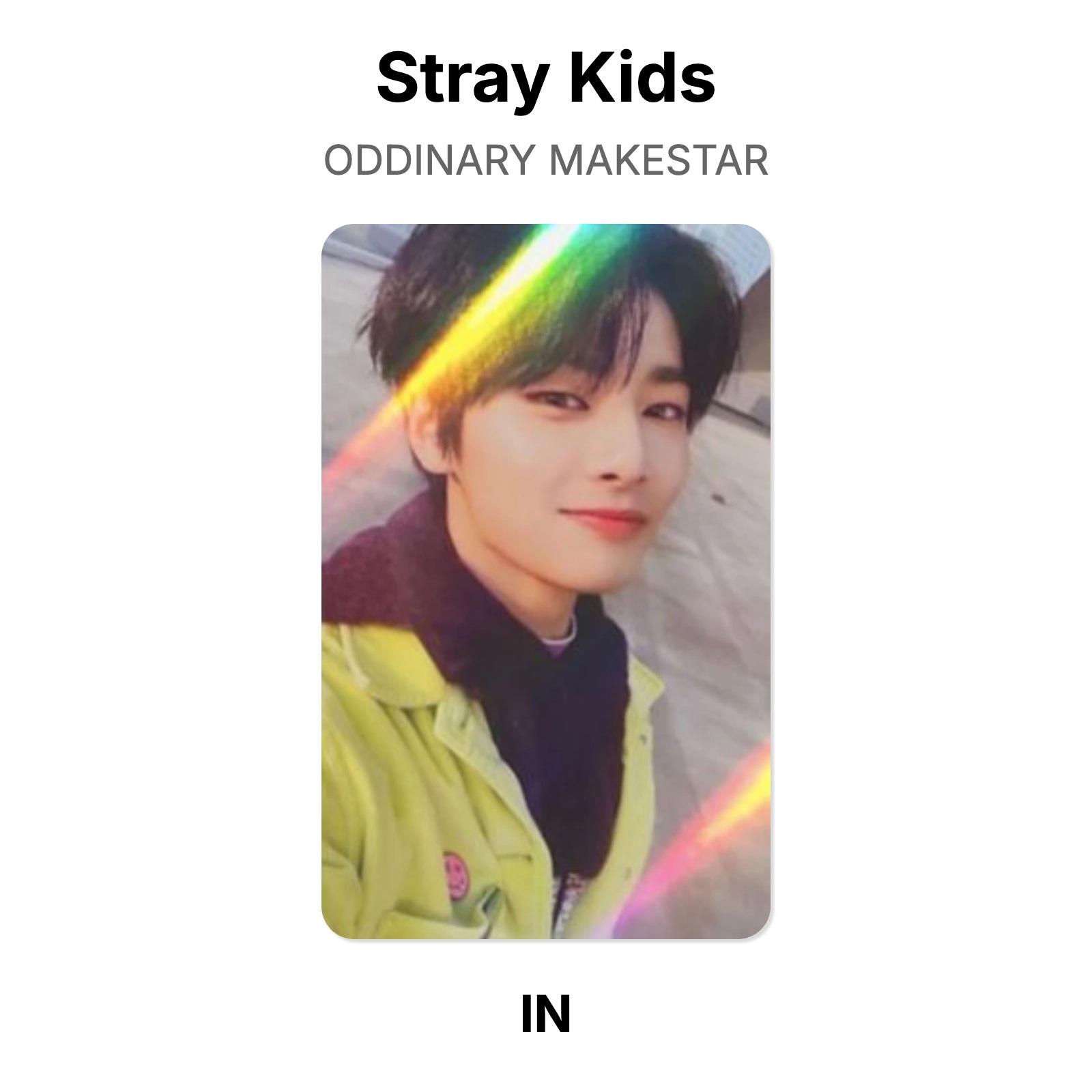 Stray Kids ODDINARY MAKESTAR Official Photocard I.N