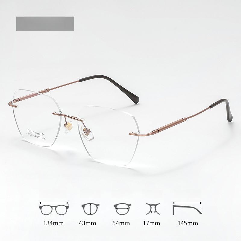 Xbora Fashion Rimless Custom Prescription Glasses Progressive Myopia Reading Anti-blue light Eyewear For Women and Men 68020
