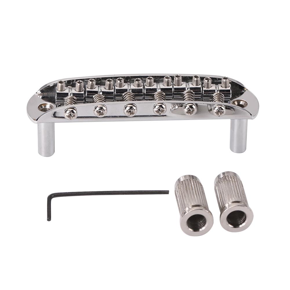 6 String Adjustable Threaded Saddle Guitar Bridge Set for JM Jazzmaster Parts