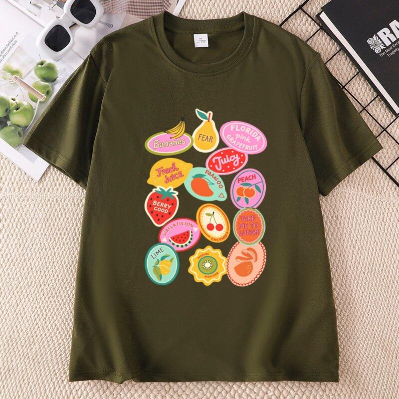 Cute Fruit Strawberry Tshirt Comfortable Summer Cottagecore Berries Tshirt Unisex Crewneck Short Sleeve Tshirts Streetwear