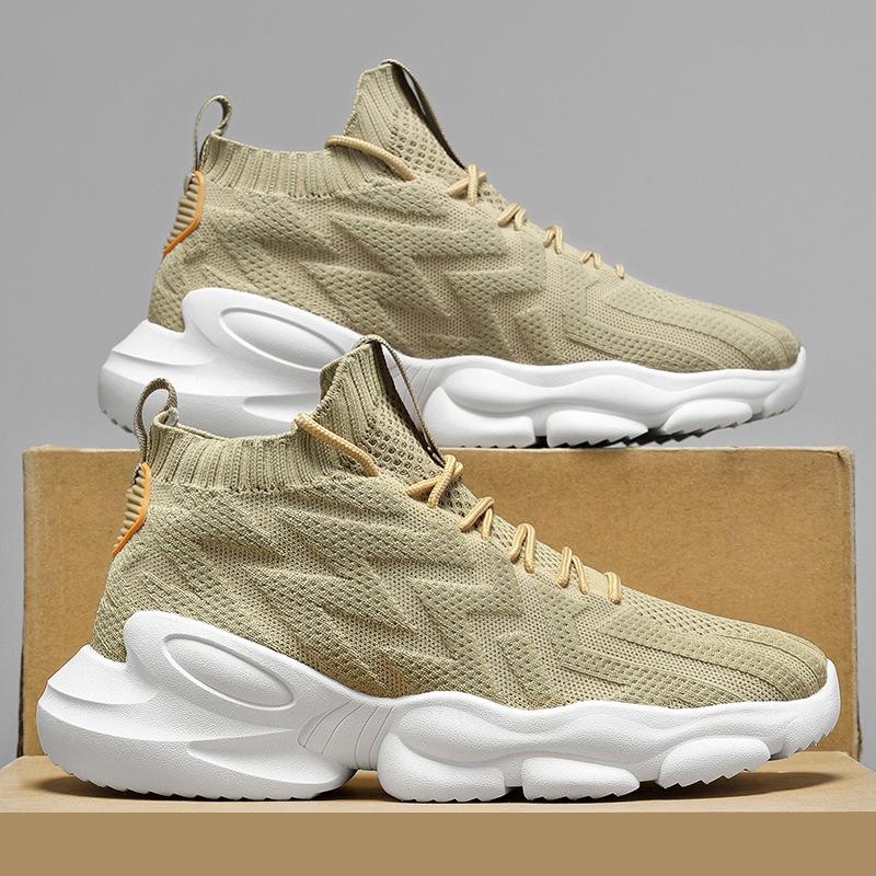 Summer fly-woven breathable casual sports shoes fashion trend versatile running shoes new lightweight men's shoes mesh