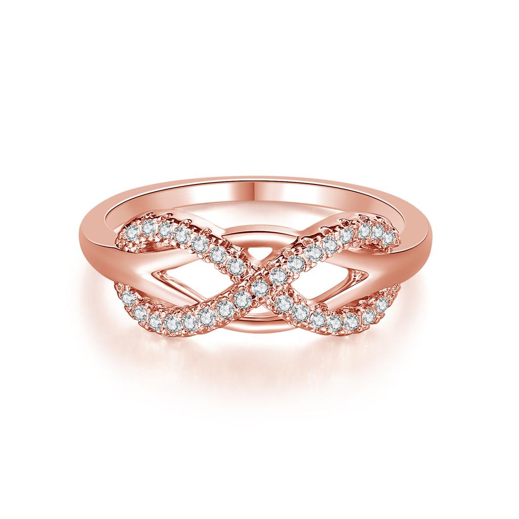Romantic Infinity Heart Love Rings For Women Wedding Engagement Couple Rings Crystal Zircon Accessories Fashion Jewelry DZR026