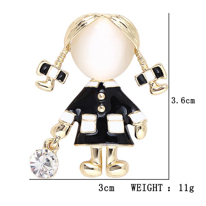 Cute Girls Brooches For Women Girls Enamel Loli Opal Jewelry